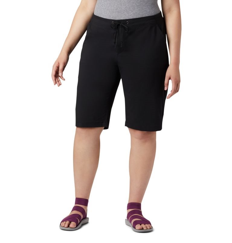 Women\'s Columbia Anytime Outdoor Long Shorts Black | Plus Size CA-E436C